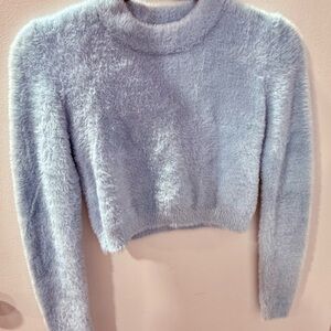 Katie J NYC Soft Blue Fuzzy Sweater